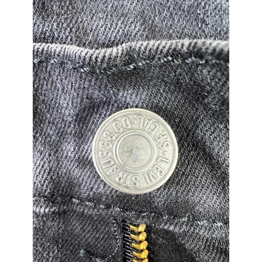 Levis 502 Mens 30x32 Black Regular Tapered‎ Stretch Denim Jeans Dark Wash